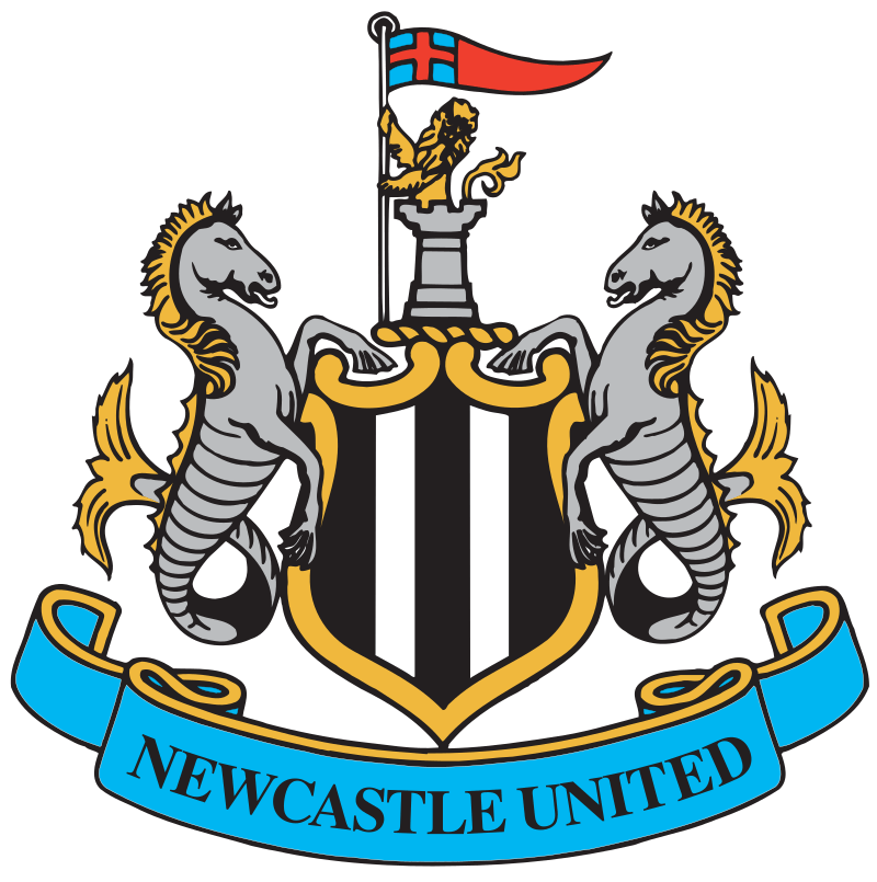 Das Wappen von Newcastle United mit zwei Hippokampen